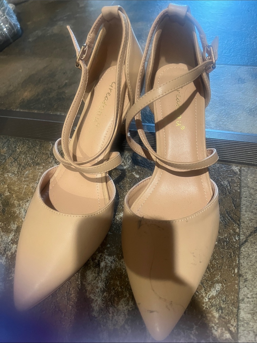 Strappy Pointed-Toe Women’s Pumps - Nude